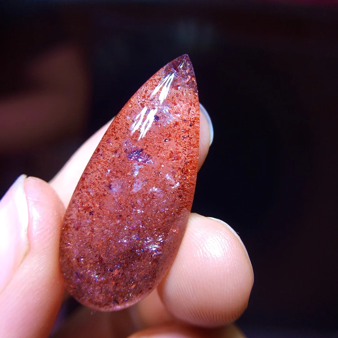 

Натуральный красный Super Seven 7, кулон из рутилированного кварца, 33,8/15/5,4 мм, ожерелье с каплями воды, натуральный кристалл AAAAA