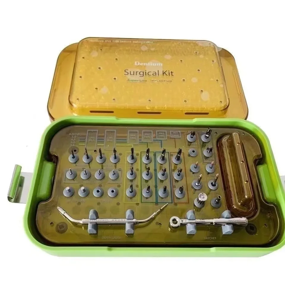 100% Original Dentium Implant Surgical Kit Dental SuperLine Implantium Surgery Instrument Set Dental Tools