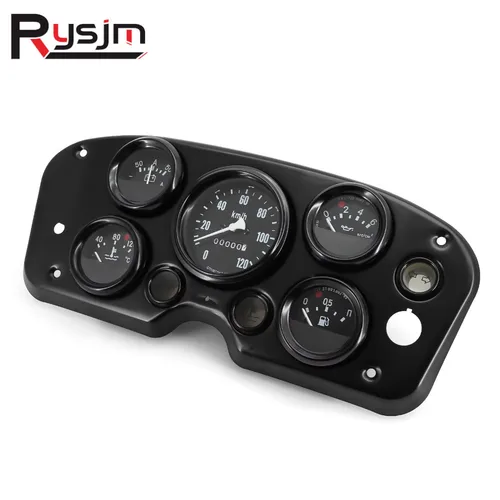 Velocímetro 5 en 1, medidor de temperatura del agua, Kit de medidor de voltios, Panel de instrumentos completo, medidor Universal/largo, Panel de instrumentos completo