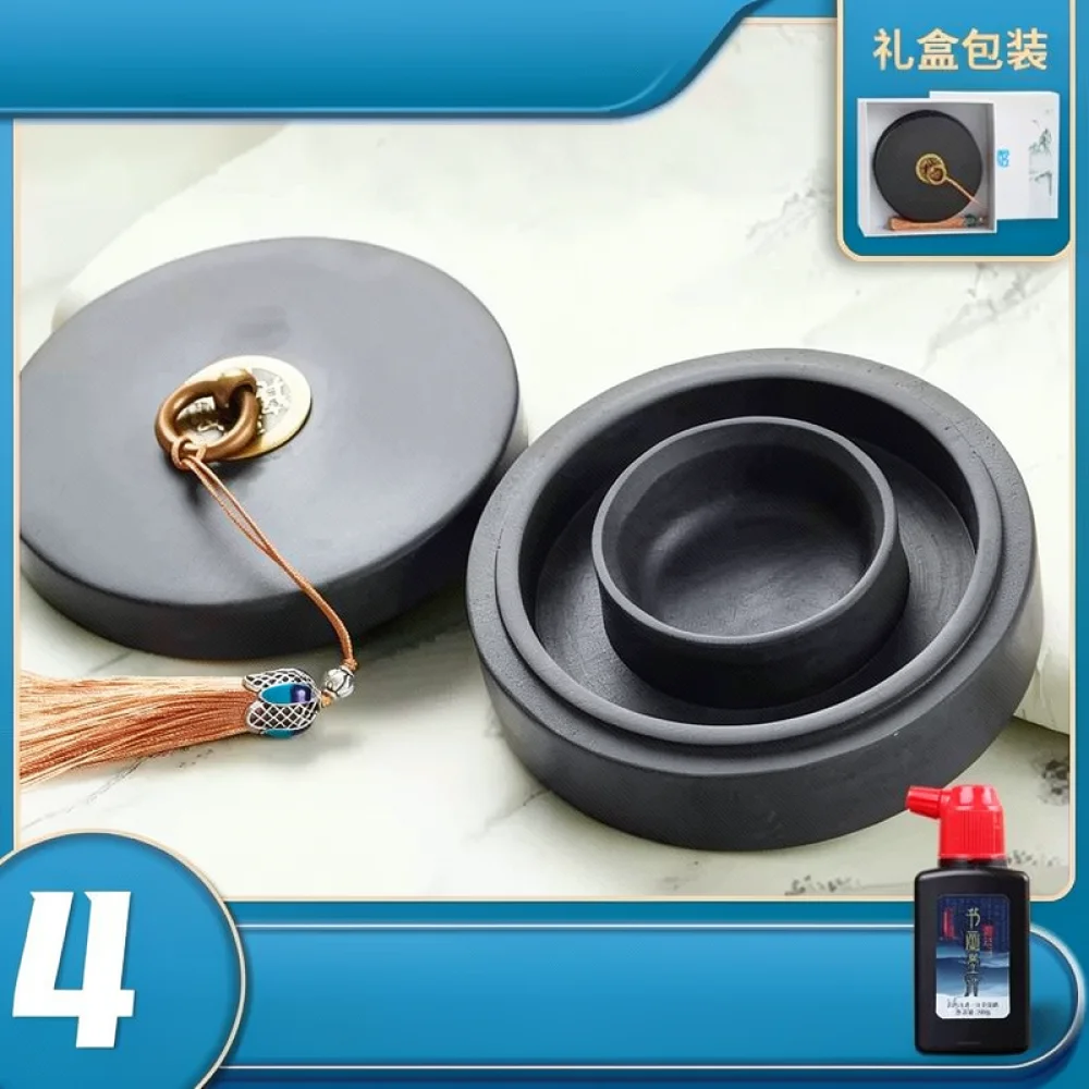 Chinese Calligraphy Inkstone With Lid Natural Stone Ink Well For Grinding Painting Drawing Practice Professional Art Tool view 4