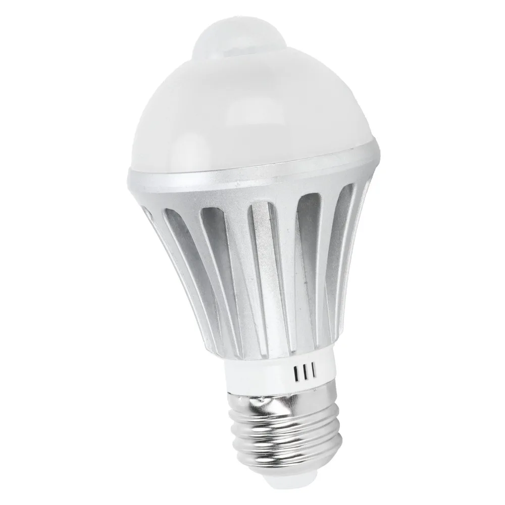 7W LED Sensor Light Bulb E27 Warm White Light Motion Sensor Light Bulbs 180 Degree Beam Angle CRI 80+ Human Body Sensor Bulb