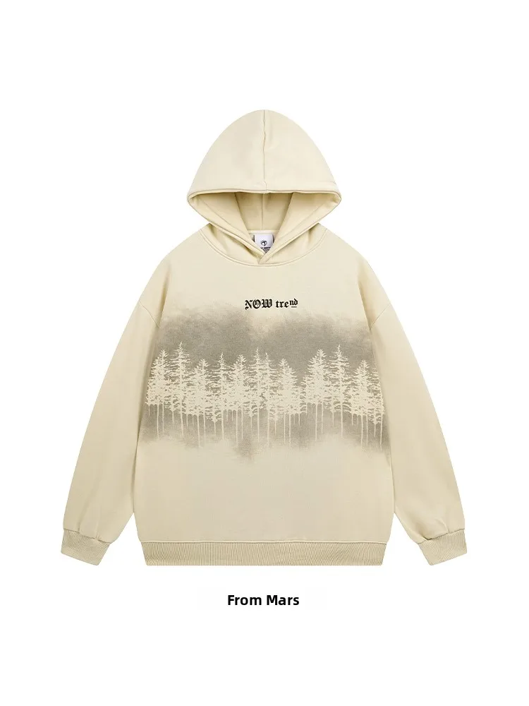 

Loose Fit Long Sleeve Hoodie from Printed Graphic Street Style Comfortable Fleece Lined Trendy Sweatshirt for Men And Women