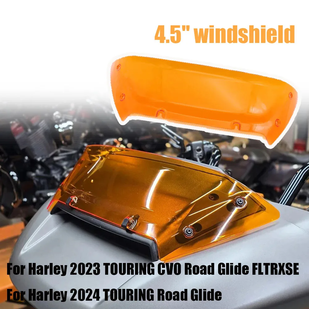 

For Harley TOUring CVO Road Glide FLTRXSE 2023 2024 New Style Motorcycle Accessory Front Windshield Decoration 4.5" windshield