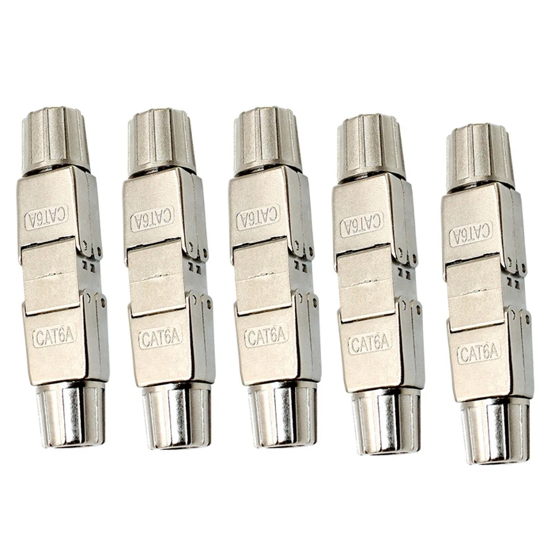 Cat6A Cable Extender Connector Adapter Connection Box RJ45 Lan Cable Extension Connector Fully Shielded Tool-Free