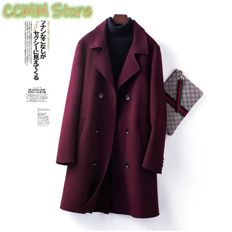 Men's Autumn Winter New Coat 100% Pure Wool Woolen Coat Sunshine Cool and Wild Casual Business Men's Clothing