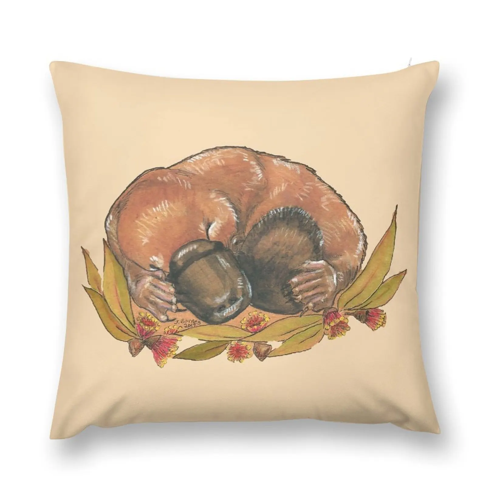 Sleepy platypus Throw Pillow Decorative Pillow Covers For Sofa Anime pillow