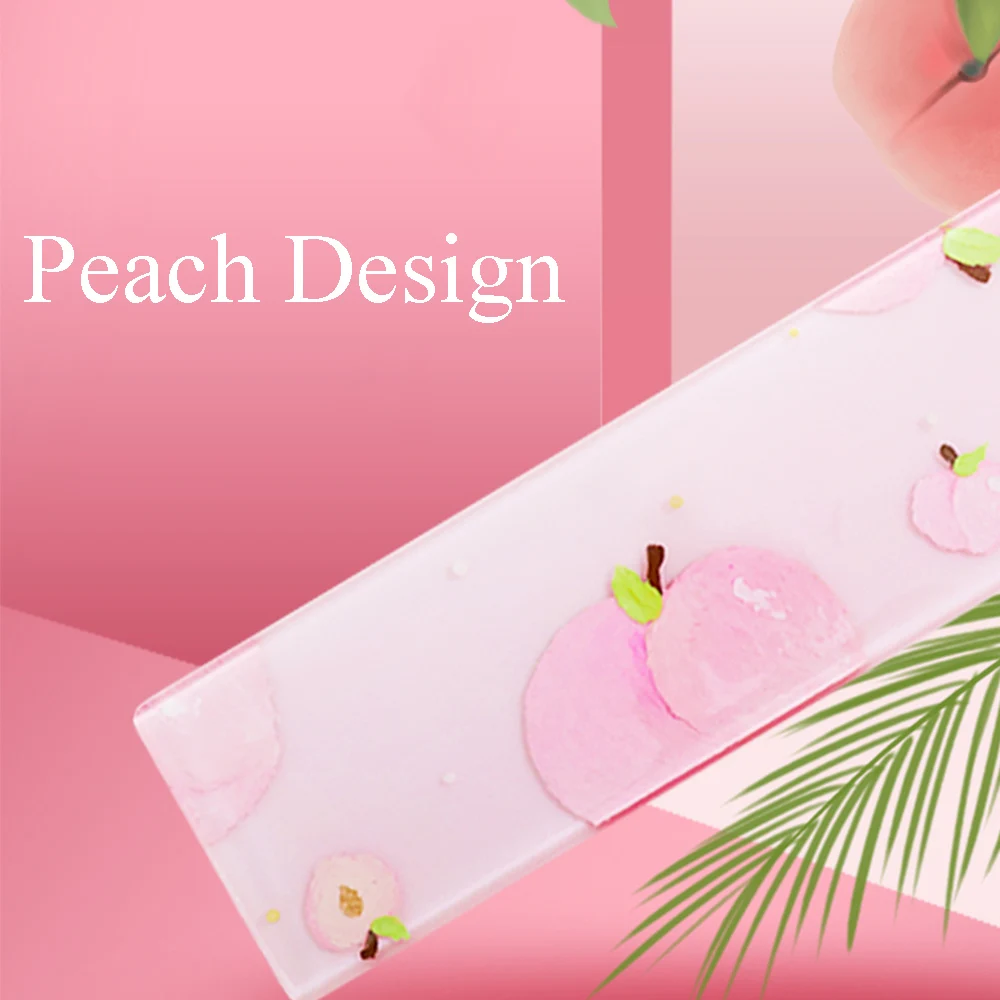 Customized Honey Peach Design Resin Wrist Rest Pad For Mechanical Keyboard Anit Slip Handmade Pink Hand Rest Tray Pre-sale