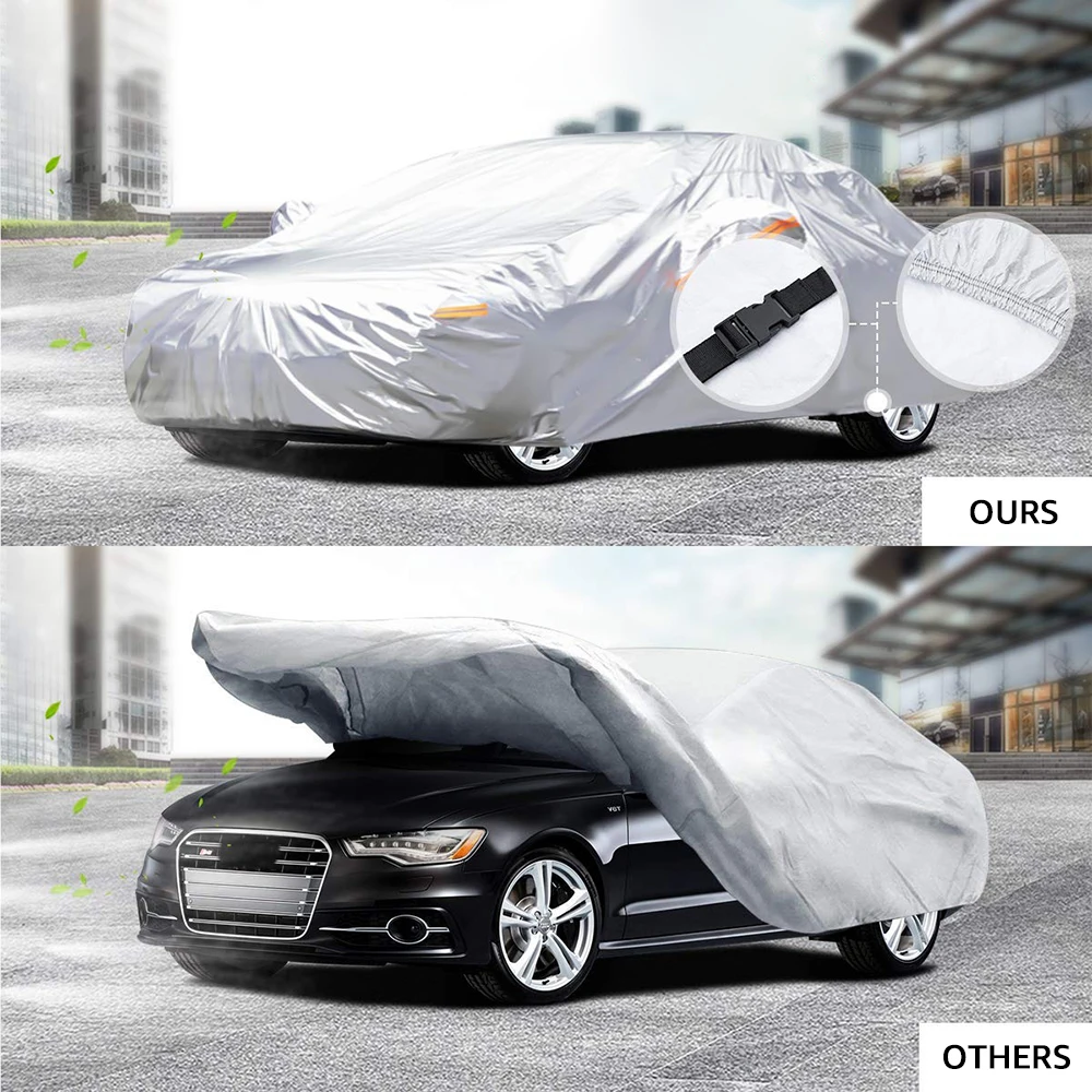 Heavy Duty Multiple Layers Car Cover All Weather Waterproof Windproof Reflective