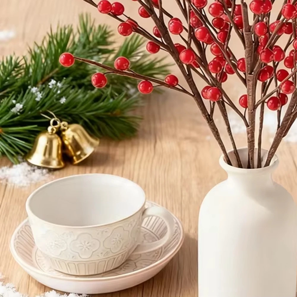 

Artificial Fruit Simulated Plant Holly Little Red Fruit Christmas Home Room Wedding Decor Flower Distinctive Photo Shooting Prop
