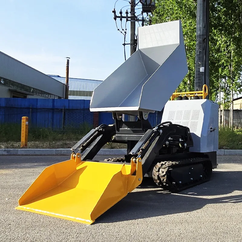 Pro Mini Tracked Dumper Scissor Lift High Discharging Crawler Transporter Self Loading Small Dump Cart for Building
