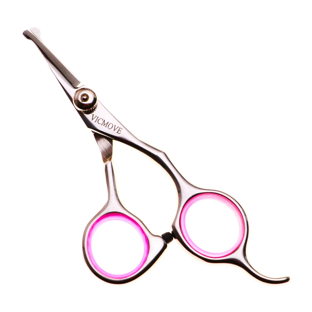 Pet Hair Scissors Grooming Safety Round Head Dog Cat Scissors Shears Feet Ear Eye Hair Trimming Pink and Blue Style