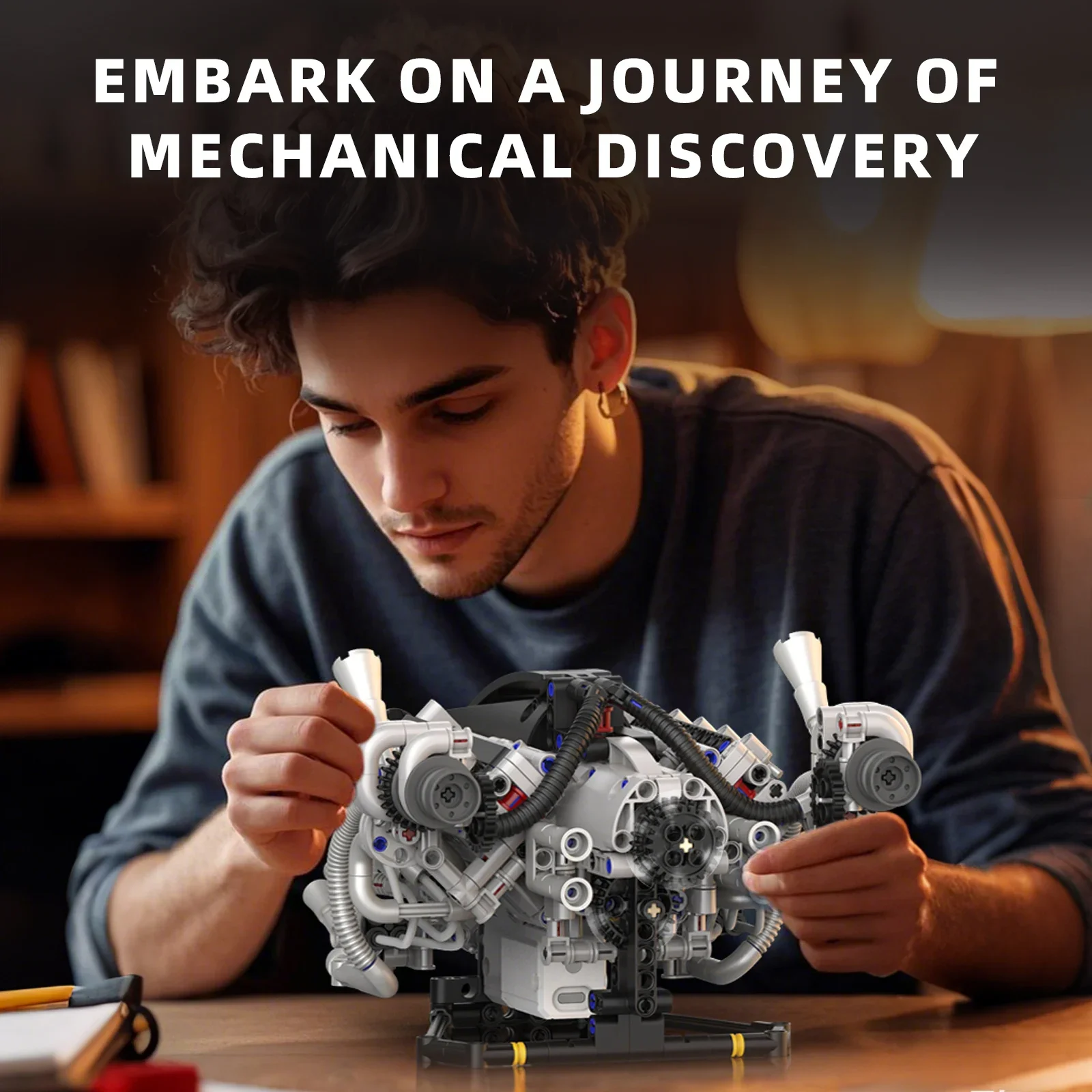 Gemotoriseerd motorsimulatiemodel Elektrisch aangedreven bouwstenen Set Technische machine Auto-onderdelen Speelgoed Volwassen kind Creatief cadeau