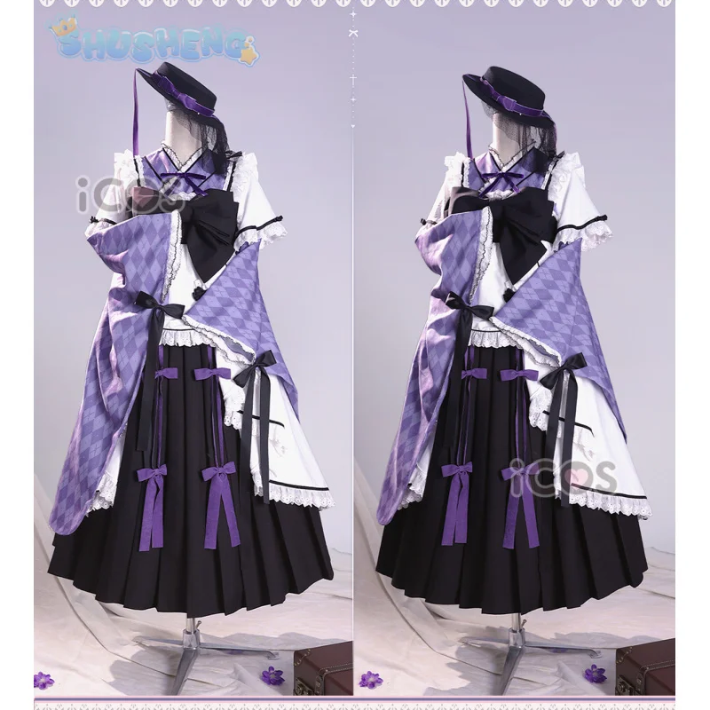 Anime Puella Magi Madoka Magica Cosplay Akemi Homura Costume 2024 New Sweet Lolita Dress Hat shawl Halloween Party Girl Uniform