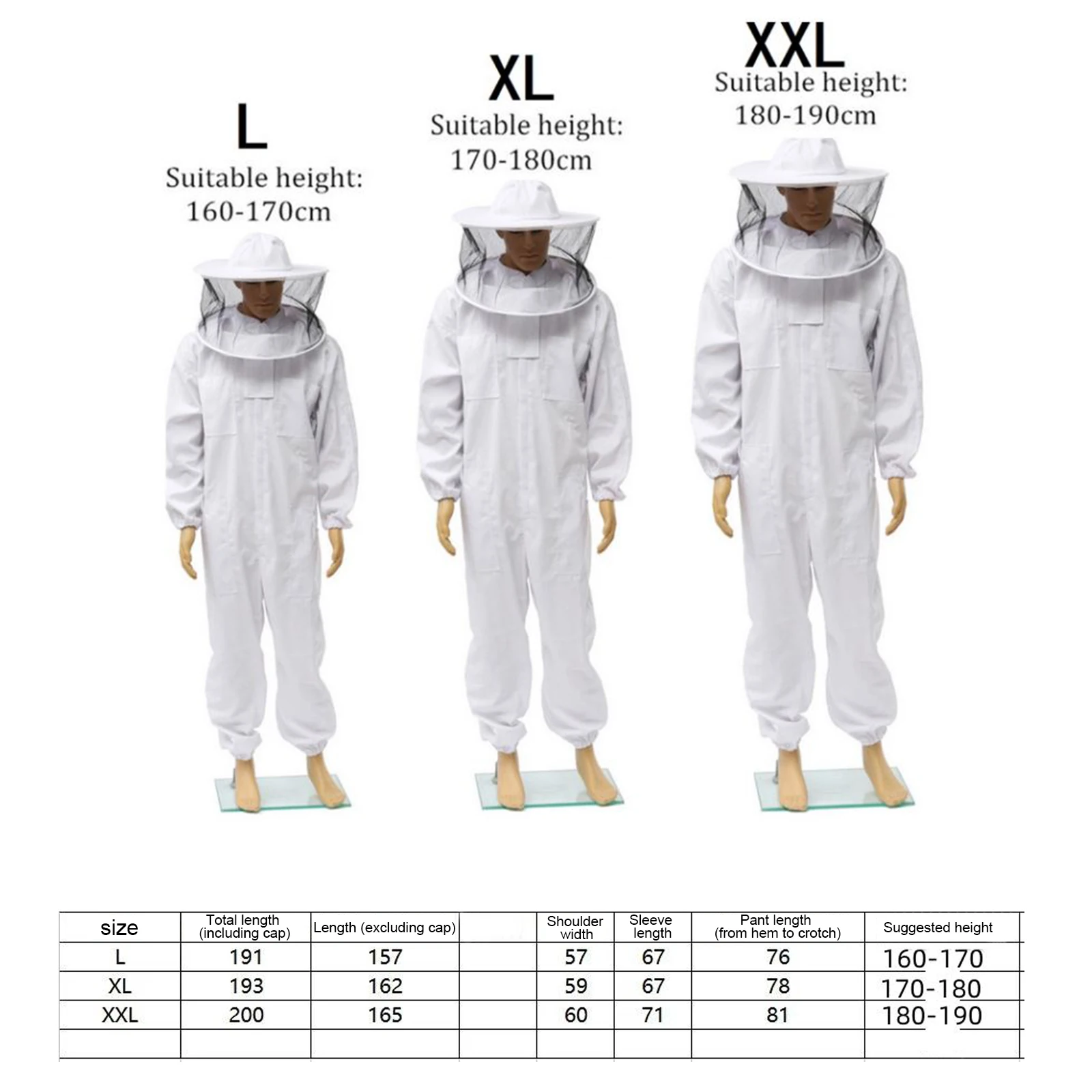 Full Body Beekeeping Clothes Professional Beekeepers Suit Anti-bee Protection Equipment Beekeeping Suit Safty Veil Hat