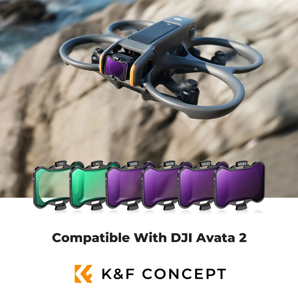 Kit de Filtros K&F CONCEPT Compatible con DJI Avata 2, Filtros UV/CPL/ND8/ND16/ND32/ND64 para Lentes de Dron, Accesorios