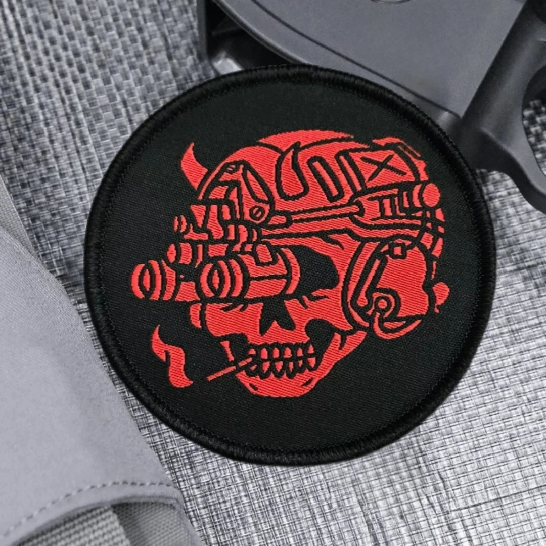 Task Force Doomer The Red Demon Patch TFD Tactical Morale Military Backpack Sticker Woven Mark Hook Loop Patches for Clothing