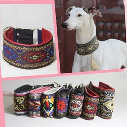 Hunde halsband für Whippets Windhunde Schaffell atmungsaktive Hunde kette Retro italienische Windhunde Halsband breites Leder Whippet Halsband