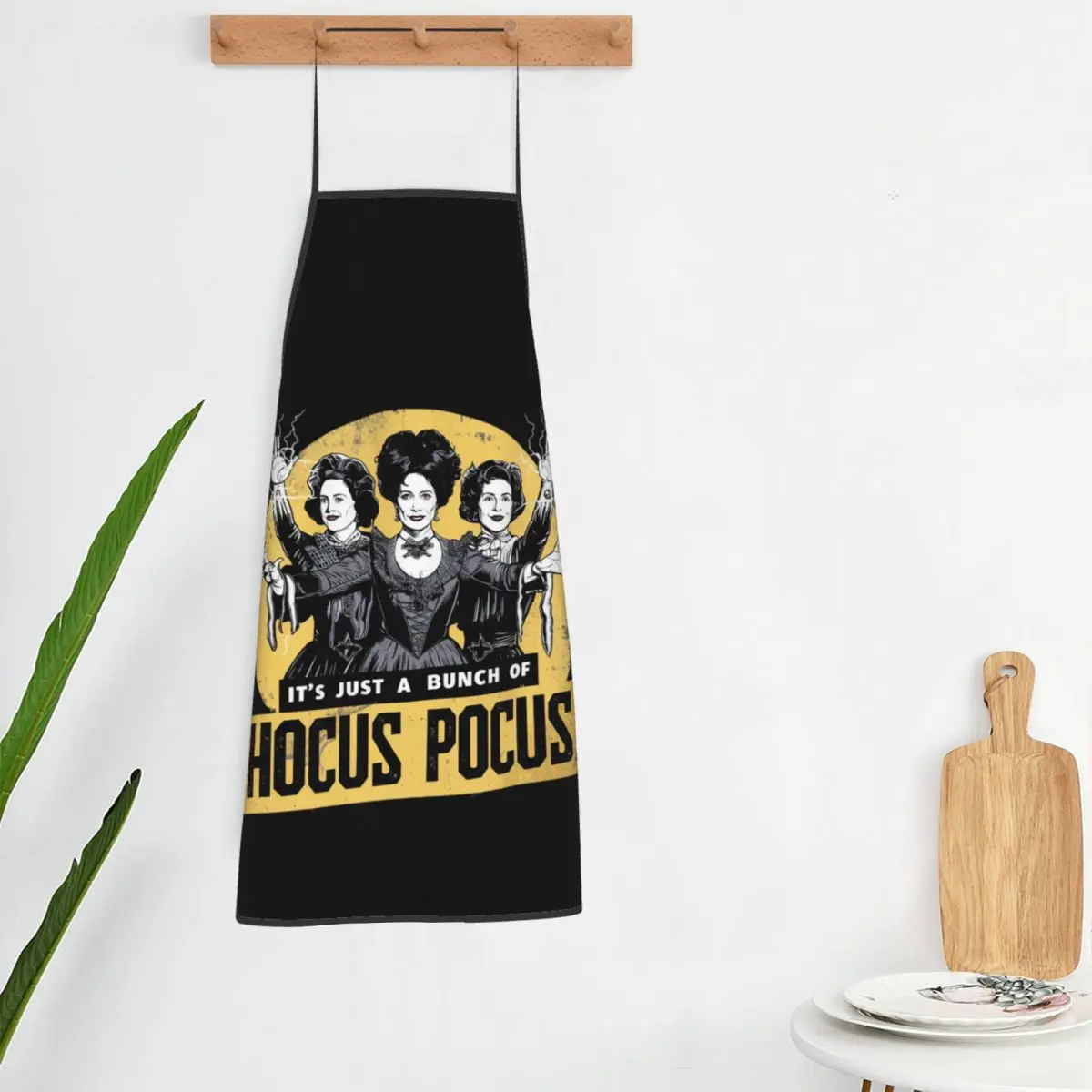 Custom Halloween It's Just A Bunch Of Hocus Pocus Bib Aprons Unisex Kitchen Chef Tablier Cuisine for Cooking Baking Gardening