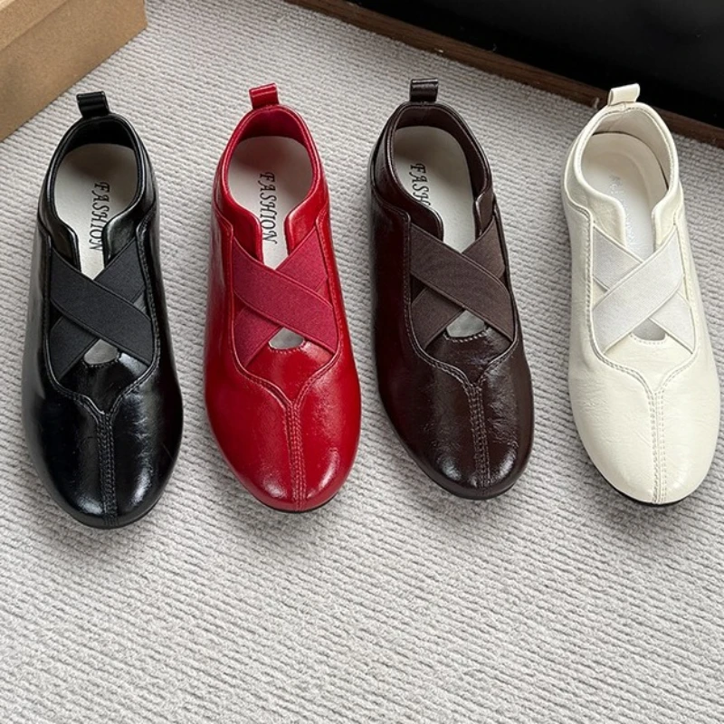 

2025 Новые брендовые женские туфли на плоской подошве, модные женские туфли без шнуровки с круглым носком, элегантные лоферы, мягкие топсайдеры на плоском каблуке, Zapatos De Mujer