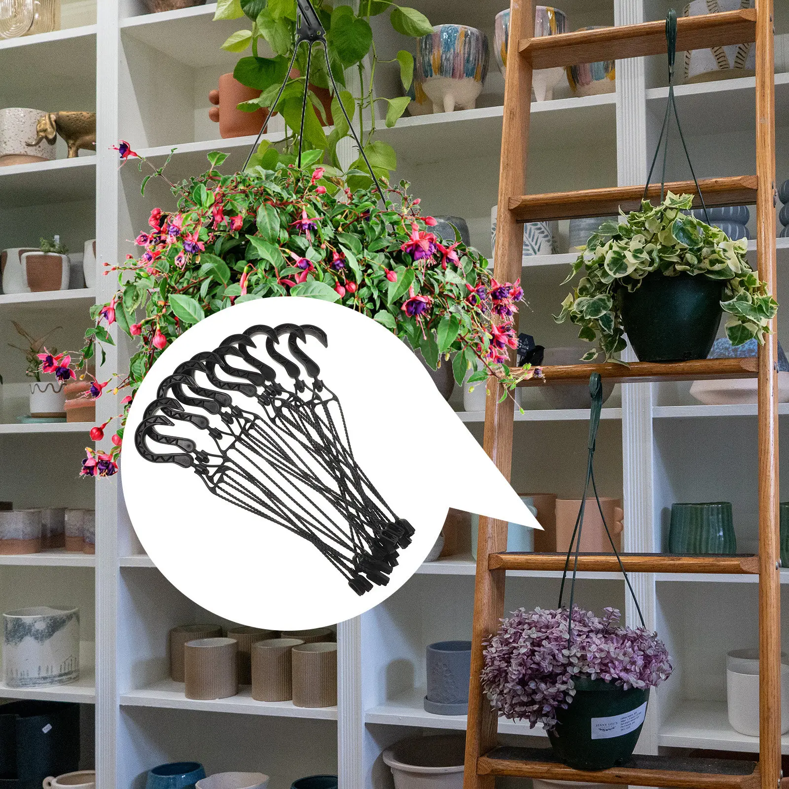 10Pcs Plastic Flowerpot Hooks Heavy Duty Hanging Plant Holders for Home Office Garden Space Saving Succulent Pot Hangers