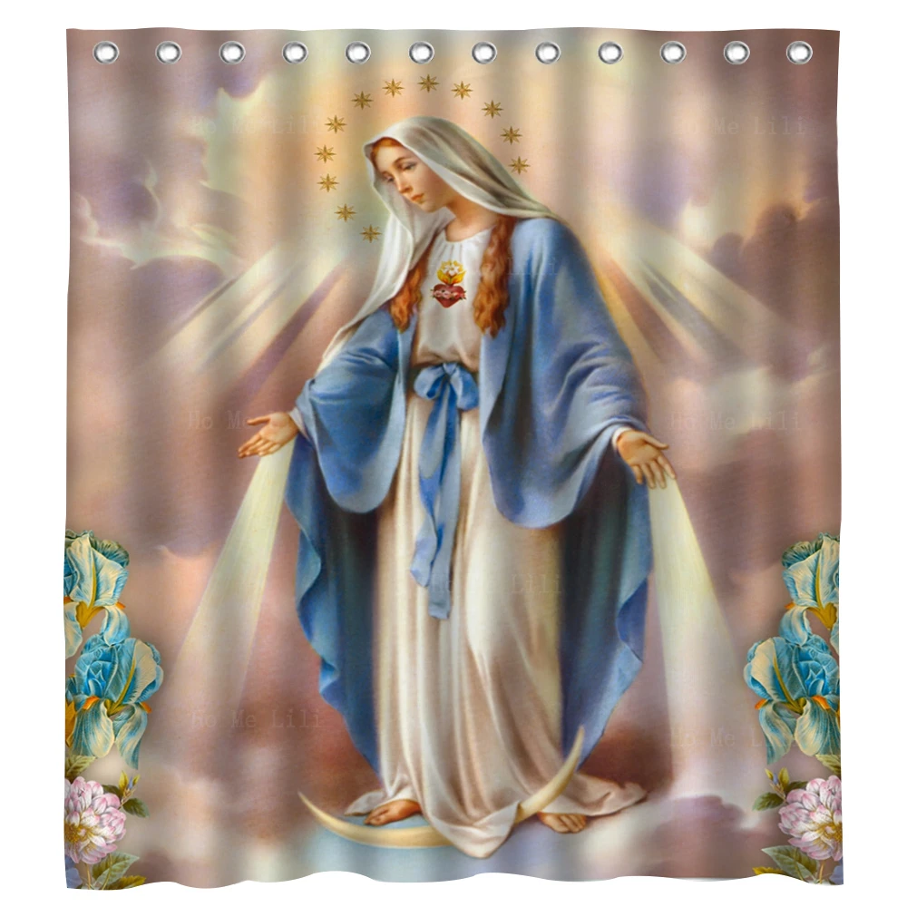 Catholic Assumption Image Religious Belief Figure God Shower Curtain By Ho Me Lili For Bathroom Decor