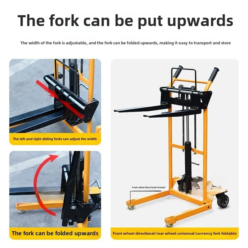 Hydraulic Hand Push Loading and Unloading Truck 150kg Light Forklift Truck Loading Truck