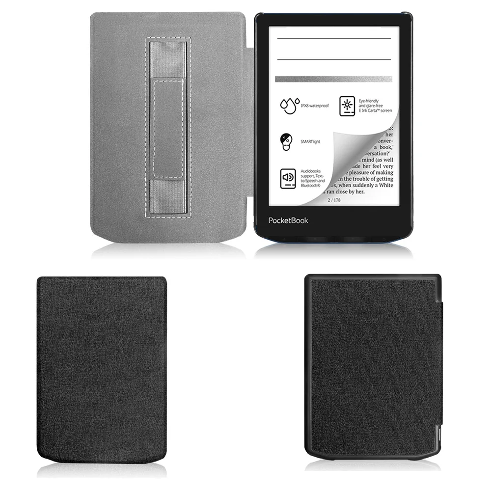 

Чехол для Pocketbook Verse Pro Lite + ремешок на руку, из искусственной кожи, с функцией автоматического включения/выключения, для электронных книг 6'' PB619 PB629 PB634 PB634K3