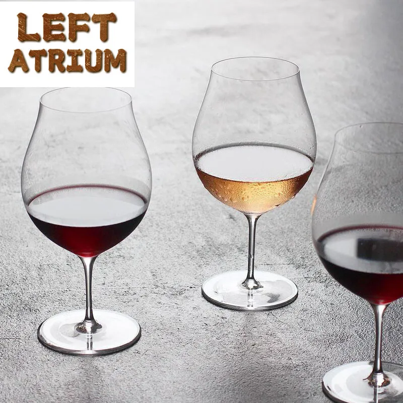 Copa de champán de vino blanco comercial hecha a mano de pierna corta Pinot Noir de cristal rojo A + para el hogar de 430Ml
