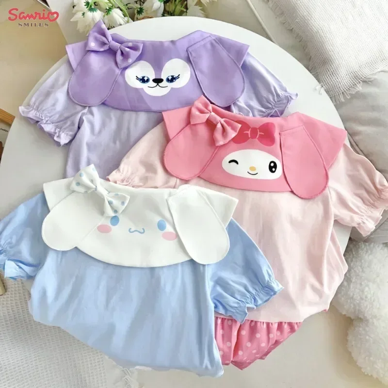 

Anime Sanrio Cinnamoroll Girls Dress Summer Kawaii Cute Kids Jk Skirt Japanese Cartoon Short Skirt Polka Dot Skirt Festival Gift