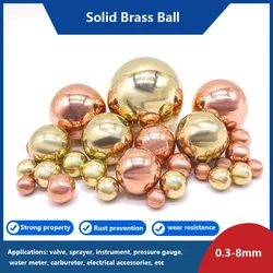 10-200pcs Solids Brass Ball High Precision Brass Ball Smooth Round Copper Bead Ball Dia 0.3mm-8mm