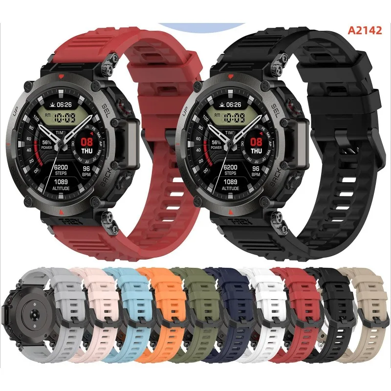 Силиконовый ремешок для Amazfit T-Rex Ultra, спортивный браслет для Amazfit Trex Ultra A2142, быстросъемный силиконовый сменный Браслет