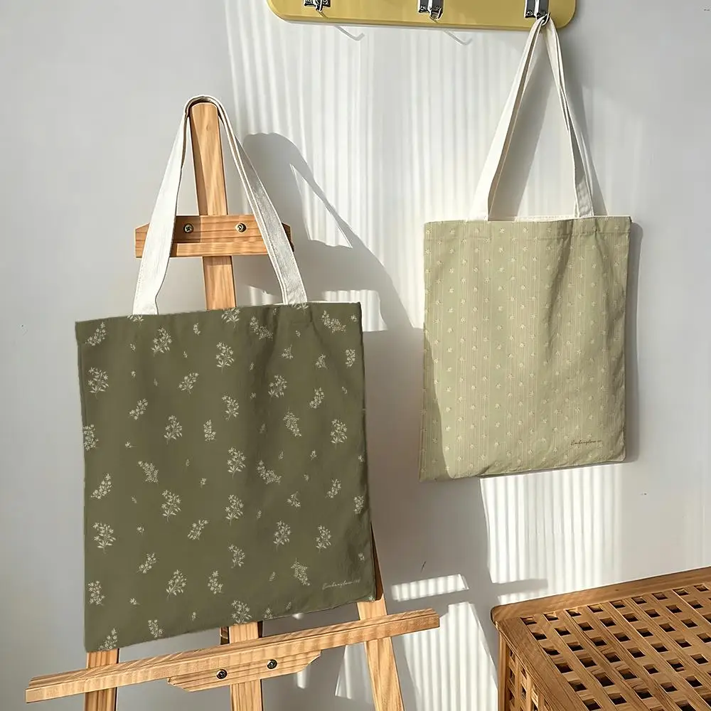 French-style mini floral print Storage Bags Canvas bags are suitable for going to class, shopping, gifts, and commuting