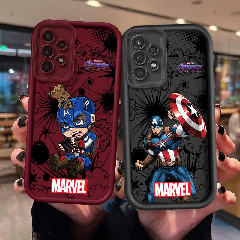 Marvel Steve Rogers Art For Samsung A73 A71 A54 A53 A52 A51 A33 A32 A21S A14 A13 A12 A03 A04 A05 5G Eye Ladder TPU Phone Case