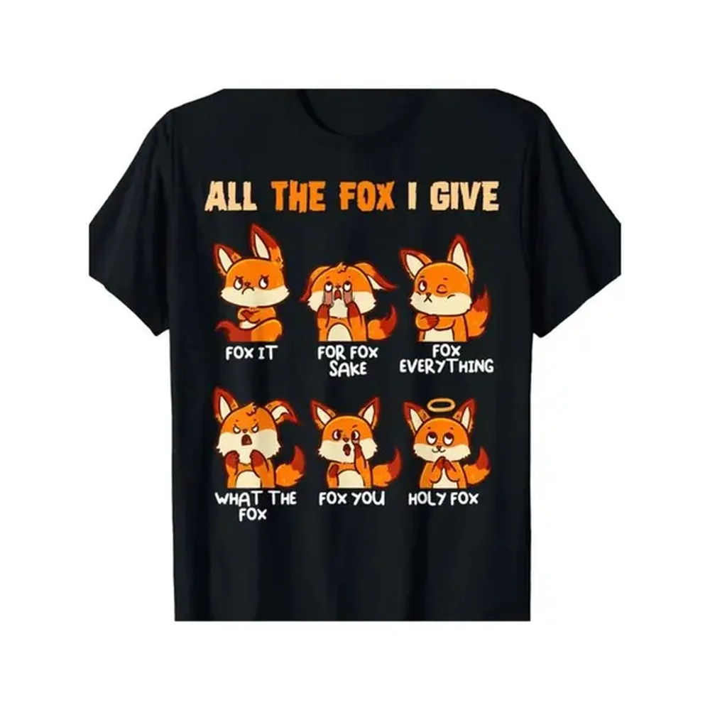look at all i give funny no fox t shirt 100 cotton comfortable stylish christmas black -1