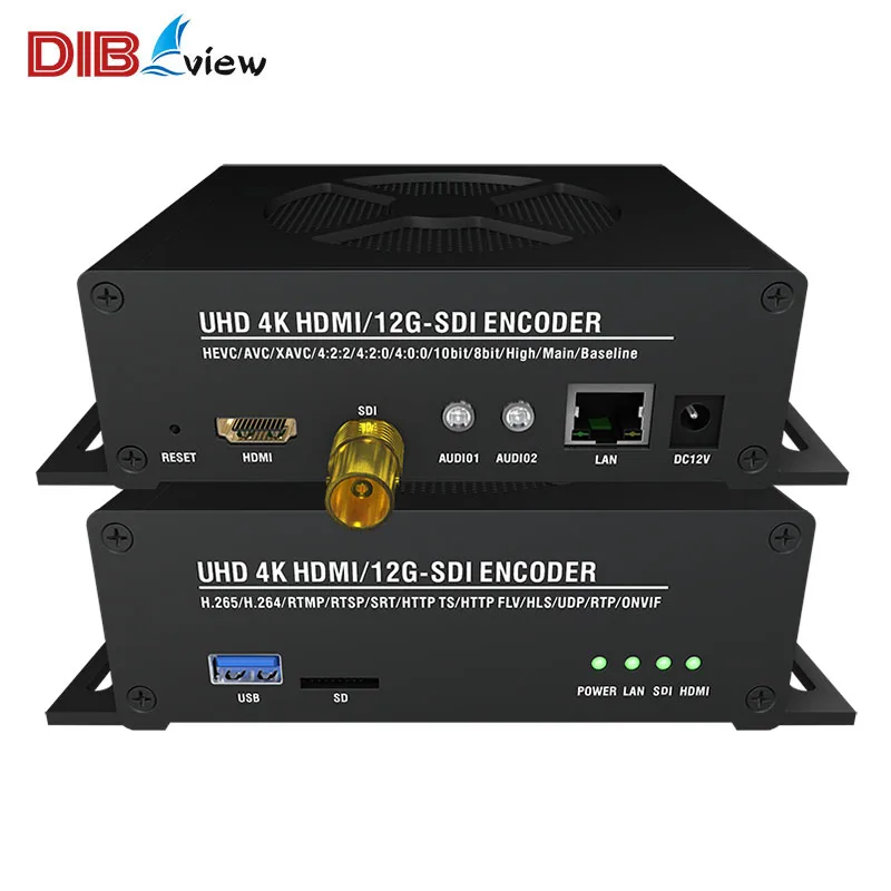 H.265 UHD H264 4K 60fps  SDI Video Streaming Encoder Live Broadcast Equipment with Support for RTMP Protocol