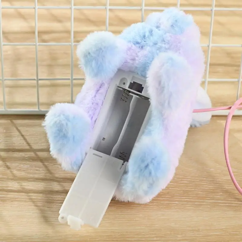 Walking Bunny Toy Cute Electric Rabbit Interactive Plush Toys With Sounds and Rope Animated Rabbit Stuffed Doll Birthday Gifts