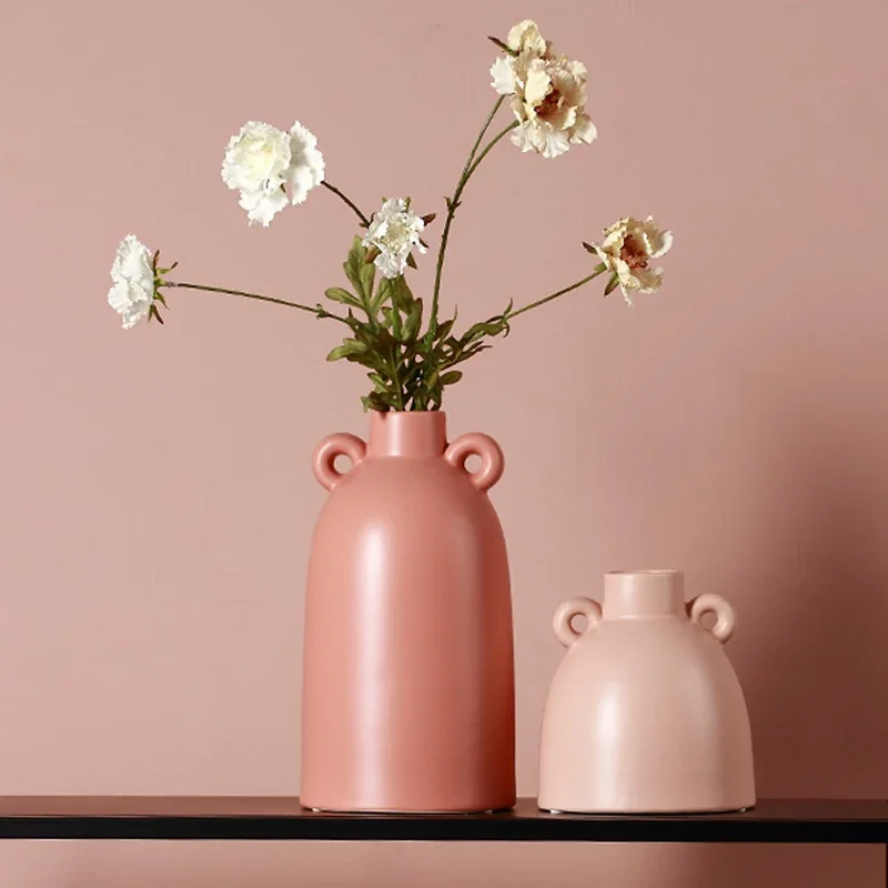 Ceramic Vase Ornaments Living Room Flower Arrangement Home Decoration Accessories Desktop Hydroponic Plant Container Crafts