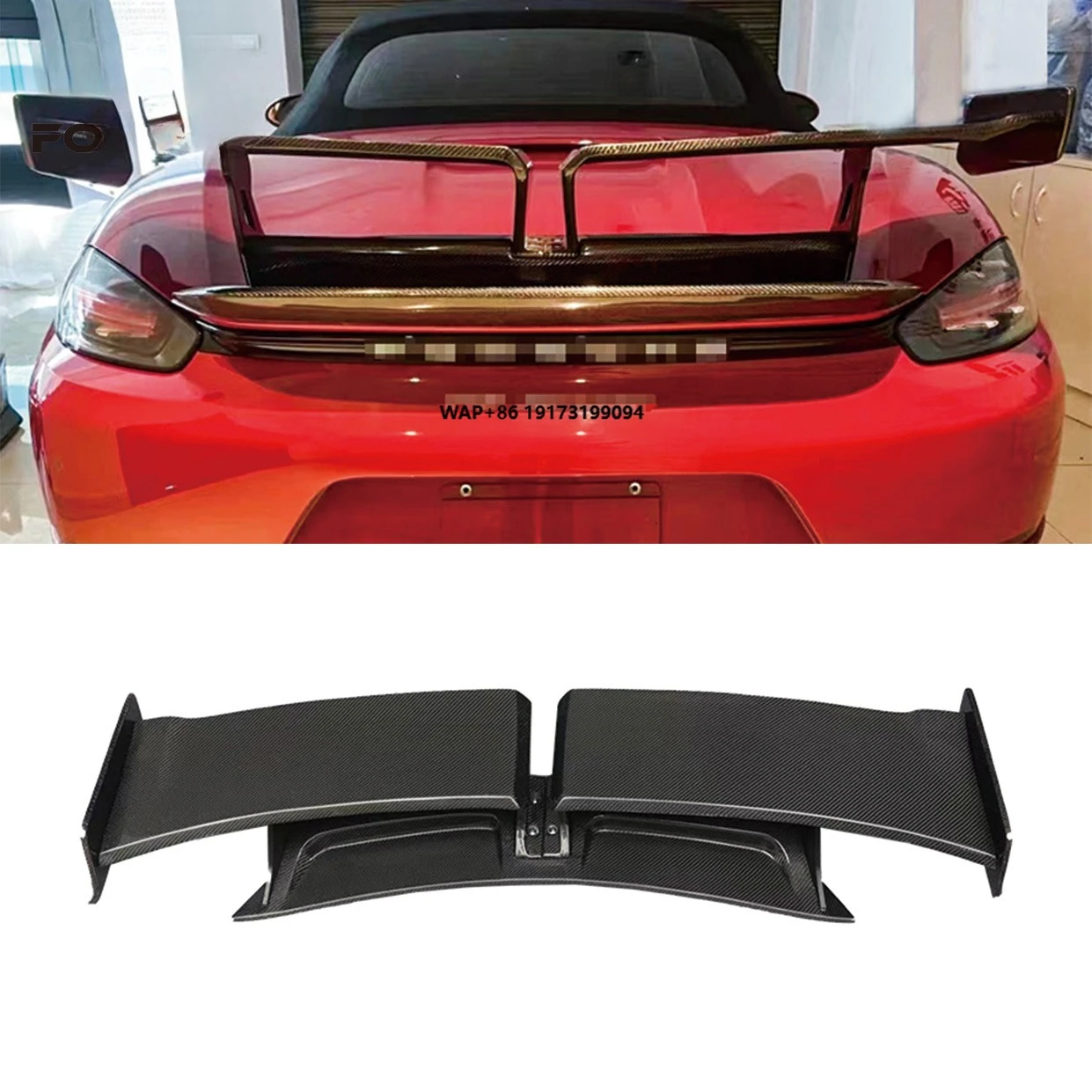 

Carbon Fiber Rear Trunk Spoiler Fit for 718 Cayman Boxster Car Exterior Accessory