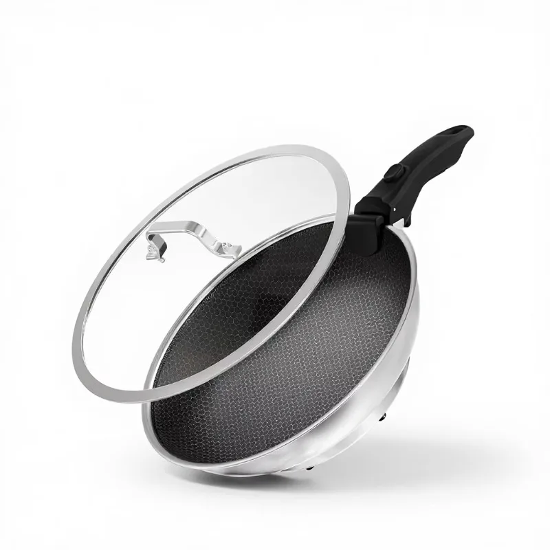 Stainless Steel Electric Skillet-12-Inch Non-Stick Frying Pan Lid Detachable Handle Adjustable Temperature Control Knob