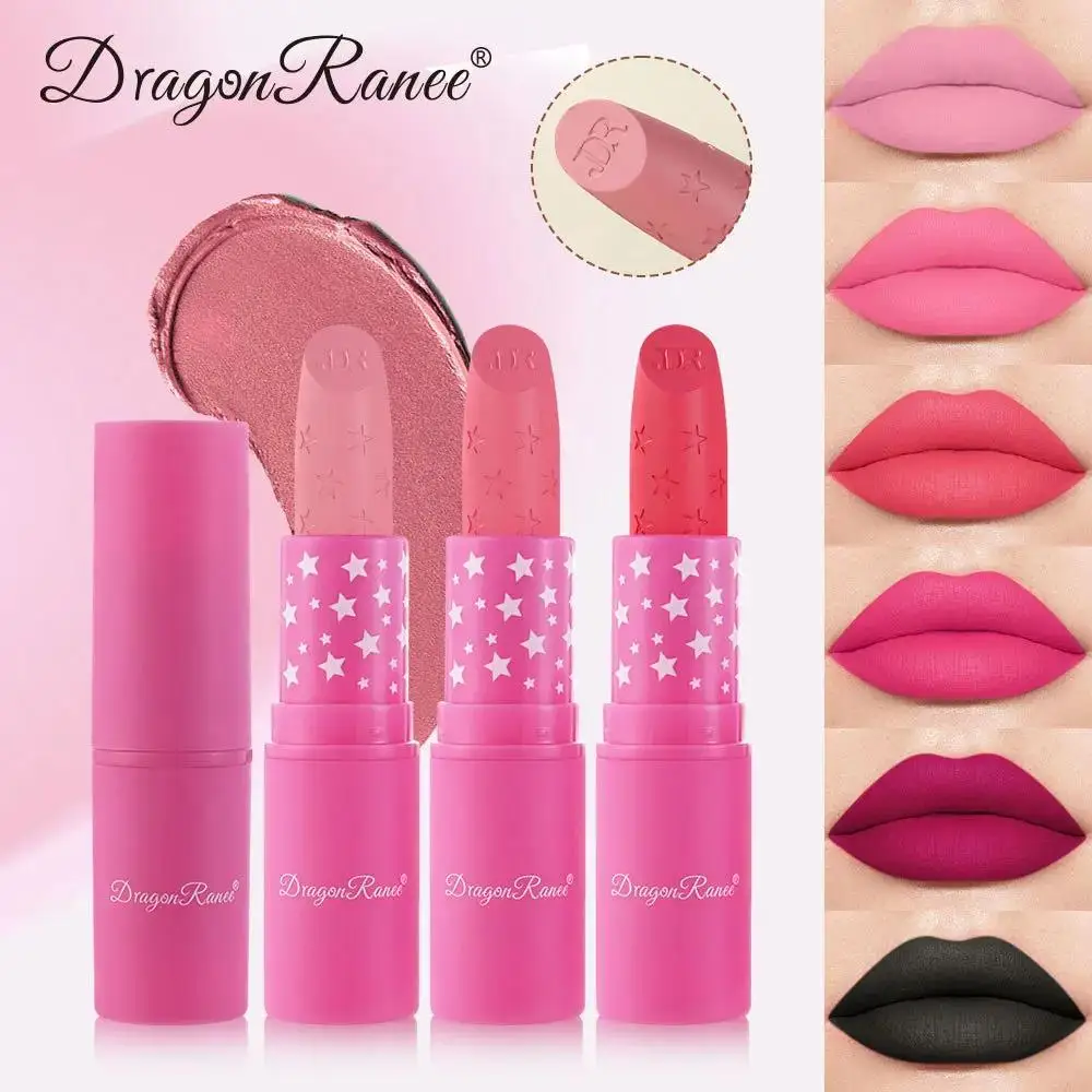Juego de pintalabios mate coreano, 3 uds., resistente al agua, larga duración, brillo de labios altamente pigmentado, maquillaje para mujer, cosmético de belleza