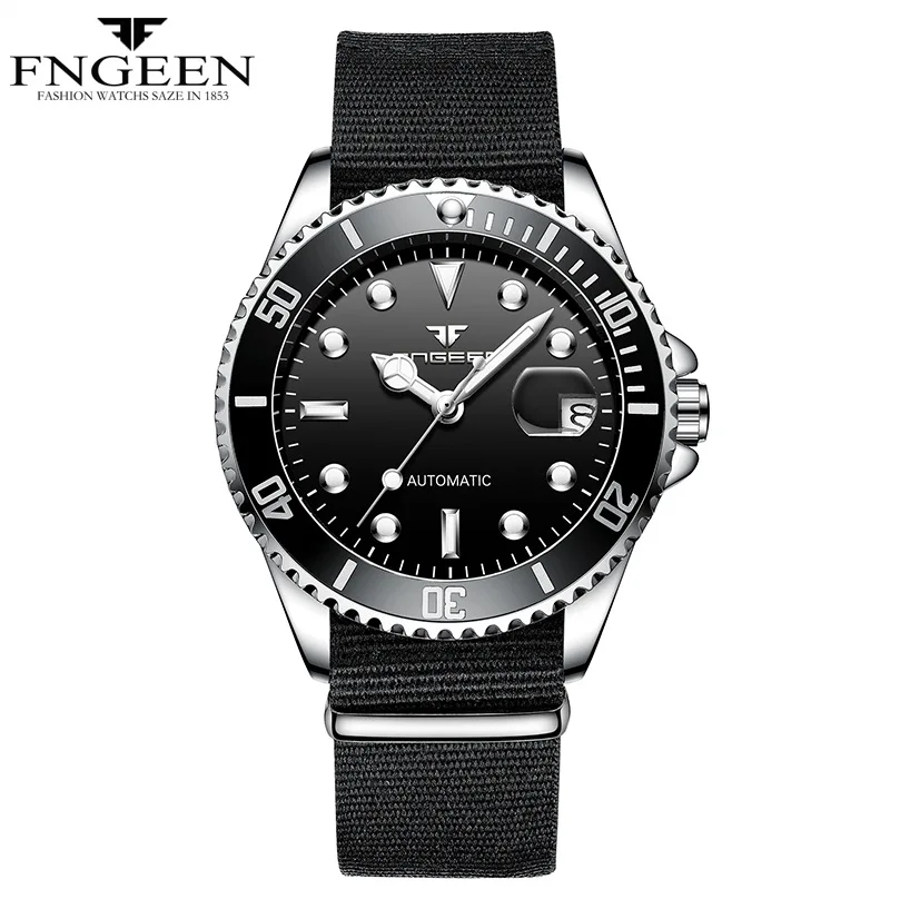 2024 Luxe Merk Mannen Horloge Staal Tourbillon Skelet Mechanische Horloges Lichtgevende Automatische Datum Diamant Fngeen 9001 Polshorloge