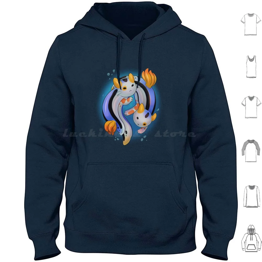 Purrmay Nudibranchs Hoodies Long Sleeve Mermay Purrmaids Purrmay Cat Cute Nudibranch Ocean Sea