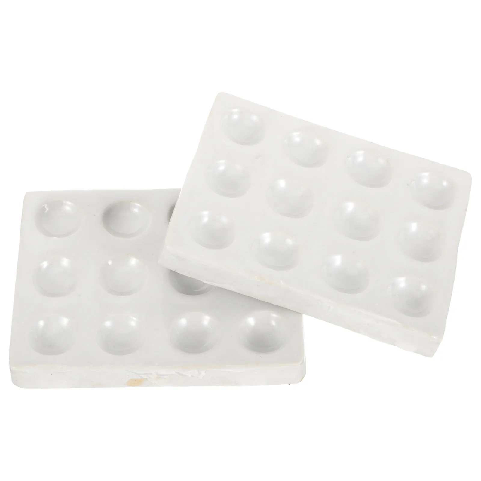2Pcs Ceramic Reaction Plate 12 Holes Compact Design for Chemistry Lab Scientific Experiment Chemical Testing Tool