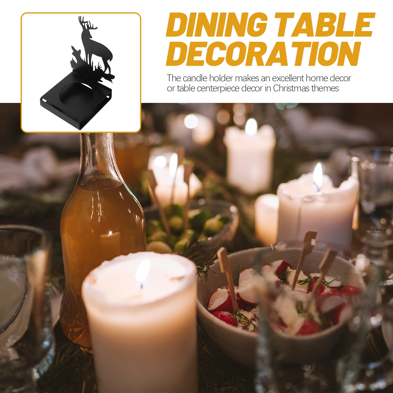 4 قطعة عيد الميلاد الأيائل الجدول أصحاب المعادن الشاي ضوء حامل محور عيد الميلاد الديكور سطح المكتب حامل الشمعدان