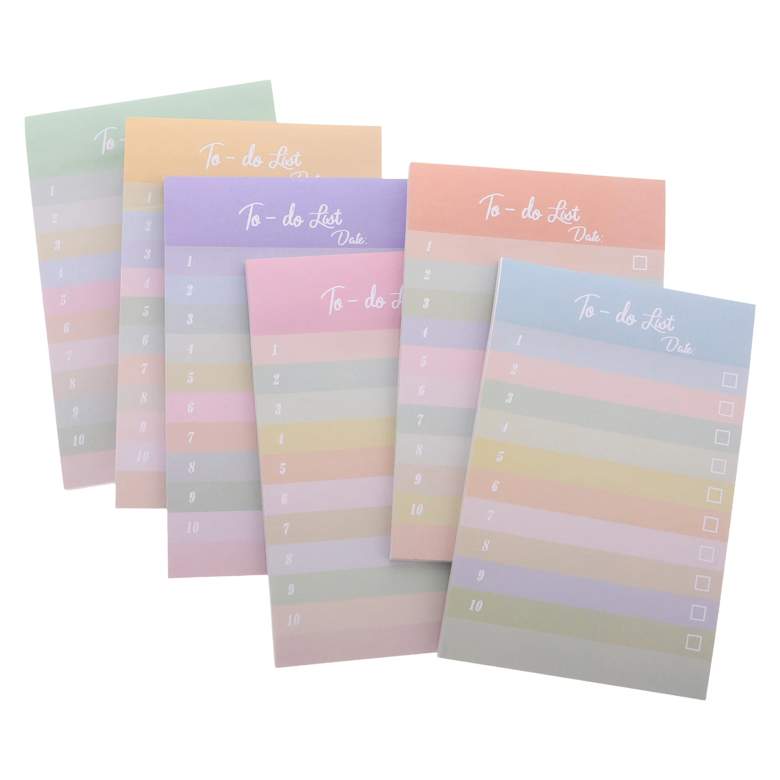 

6Pcs Colorful Striped Self-Stick Notes Tearable Adhesive Notepads for Office School Large Capacity Planner Cute Cartoon
