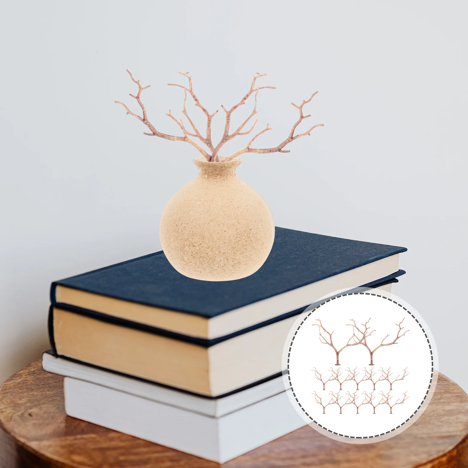 12 Pcs Simulated Twigs Antler Branches Artificial Stem Decors Accessories DIY Headbands Decorative Plant Plastic Vase Filling