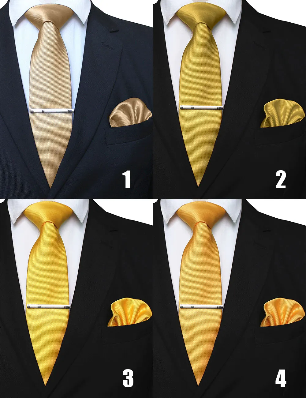 EASTEPIC 8 cm klassische graue Twill-Krawatten für Herren, Anzüge, Krawatten-Set, Clip, Taschentuch, Herren-Accessoire, Hochzeit, Party – Detail 4