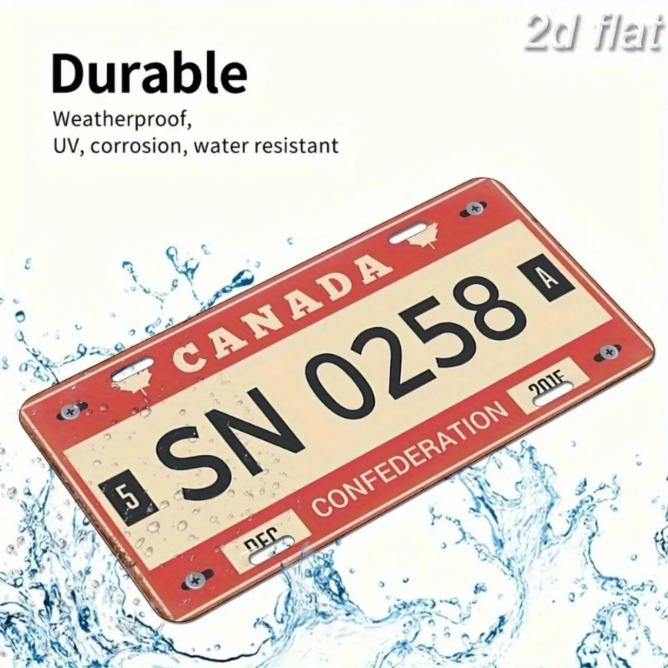 Retro Aluminum Car License Plate Wall Decor 6.0×12.0 Inch - 2D Graphic Pre-drilled Dust/Water-proof Home Bar Garage Decoration