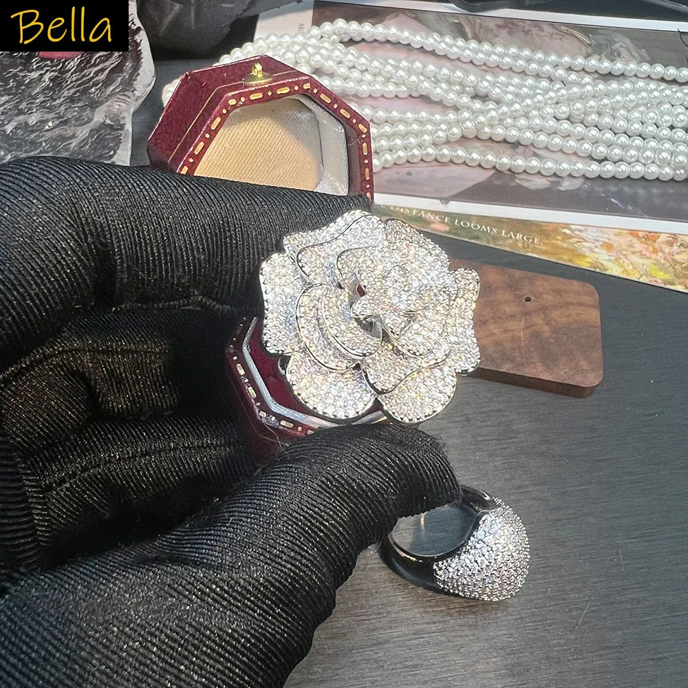 

fashion gold silver color ring for women sparkling jewelry cubic zirconia Statement ring for dinner party gala event gift