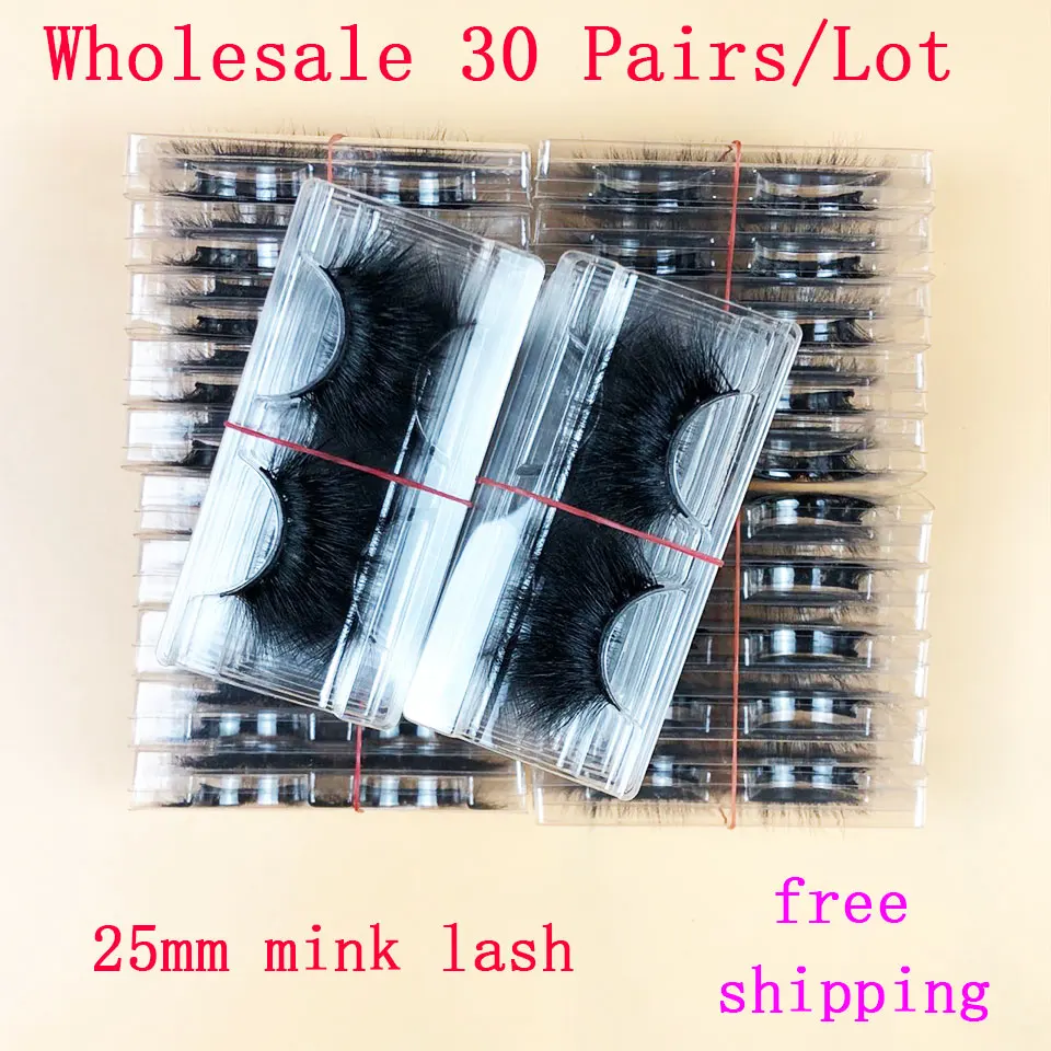 

Makeup Wholesale Lashes Mink Fluffy 30 Pairs Eyelashes Long Wispy False Eyelashes Dramatic Volume 25mm Mink Lashes Extension